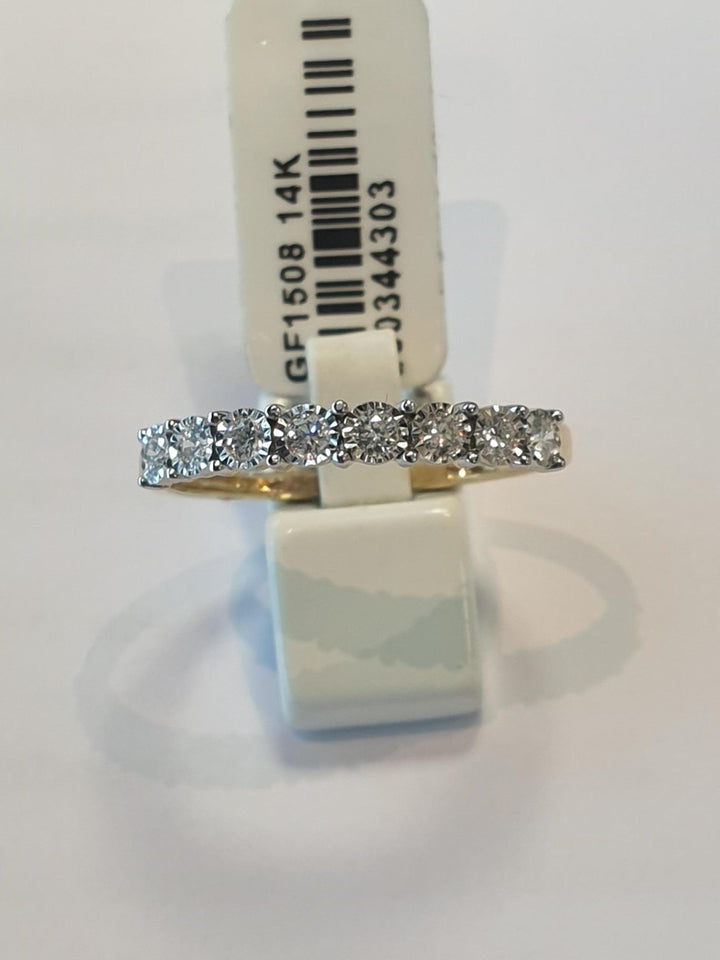 14 kt geel memoire ring ilusiezetting 0.24crt H/Si