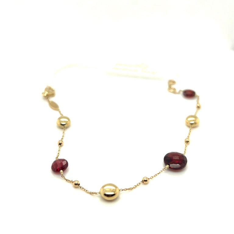 14 kt Monzario armband granaat 1251-A GEEL