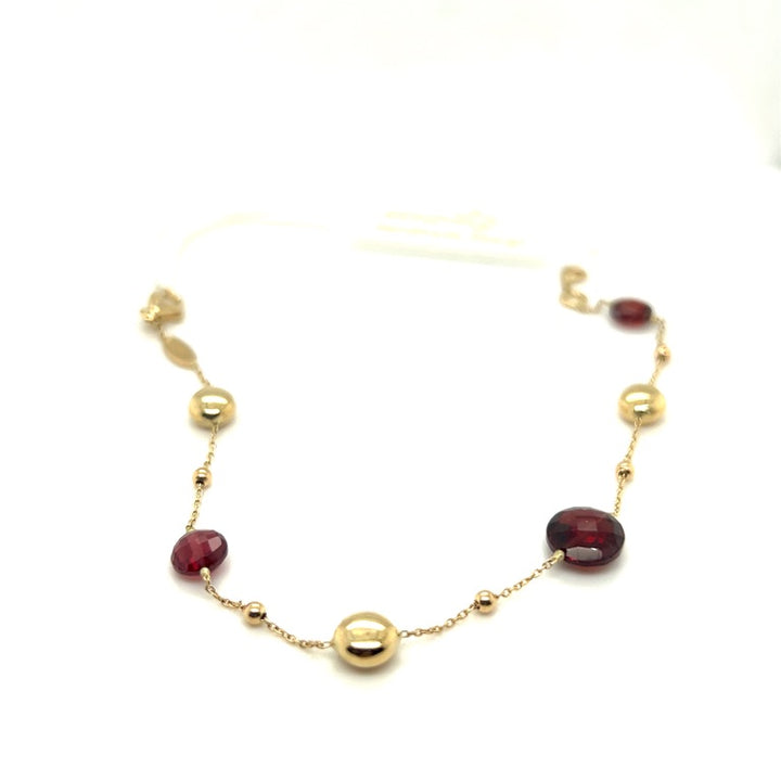 14 kt Monzario armband granaat 1251-A GEEL