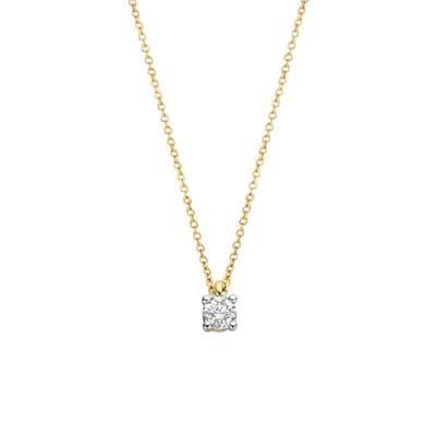 Collier 3611YDI - 14k Geel en Wit Goud met diamant