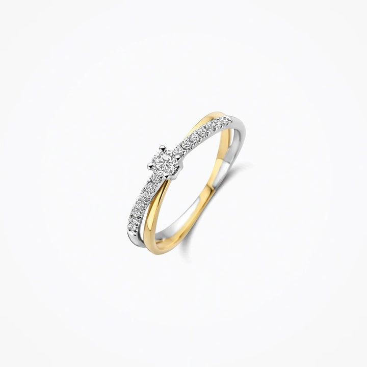 Blush Lab Grown Diamant Ring 14k Geel- en Witgoud LG1060B Maat 54