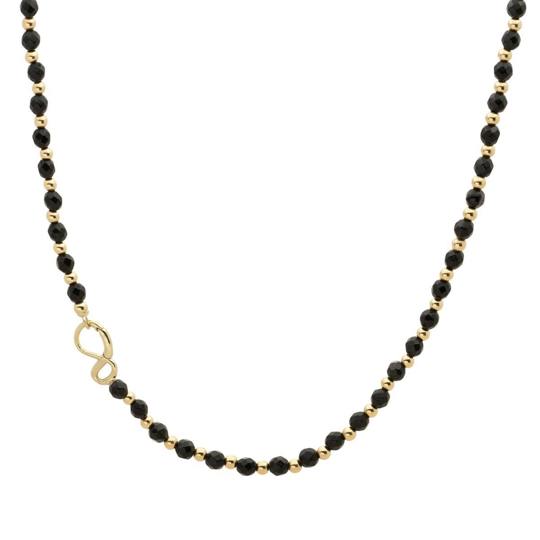 Link Necklace | Gold - Onyx - 45cm  NLK03G-G07-045