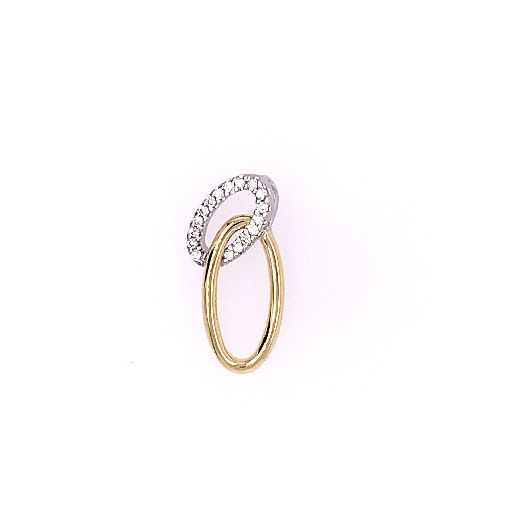 14 Karaat Bicolor Hanger met Diamant 0.018 ct