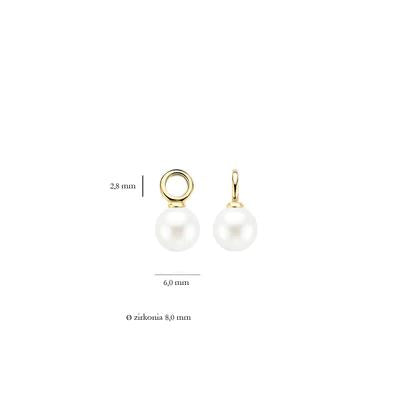 Oorbedels 9046YPW - 14k Geelgoud met Swarovski Parel