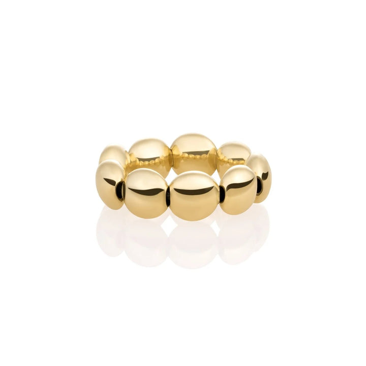 Sparkling Jewels Ring | Bubble Beads Flat - Gold - 7mm SRI-G-7MM-F