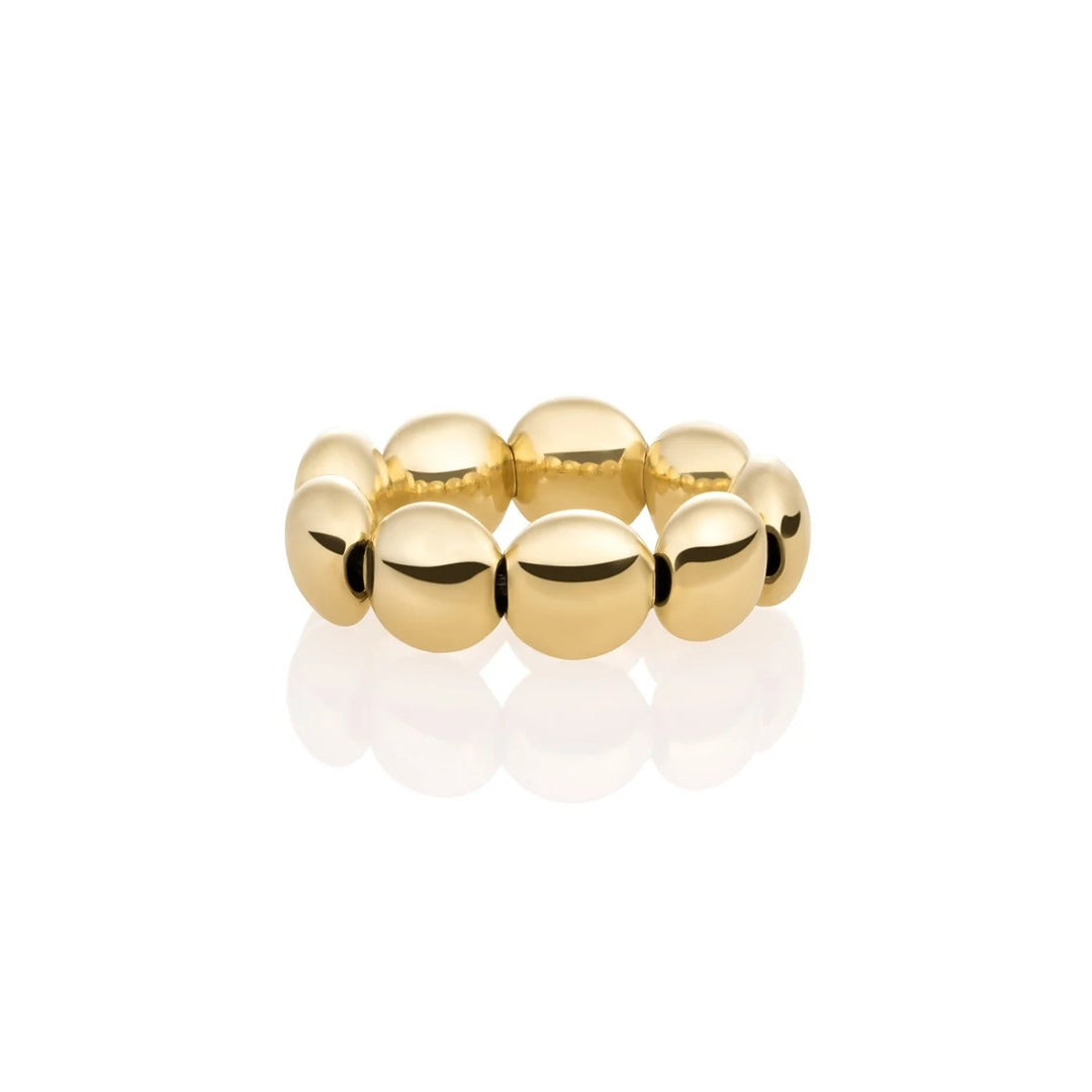 Sparkling Jewels Ring | Bubble Beads Flat - Gold - 7mm SRI-G-7MM-F