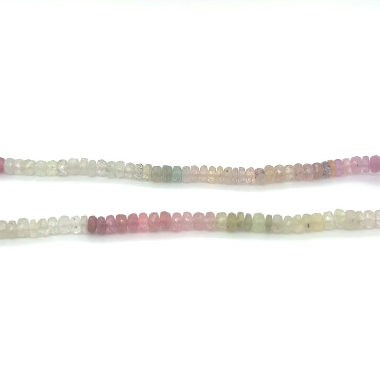 14 kt Geelgouden Collier met Multicolor Saffieren – 45 cm