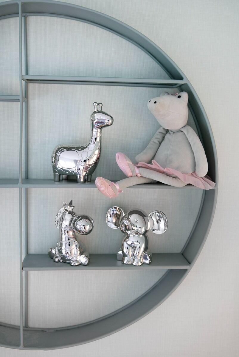 Spaarpot Zittende Olifant, zilver kleur 6035261