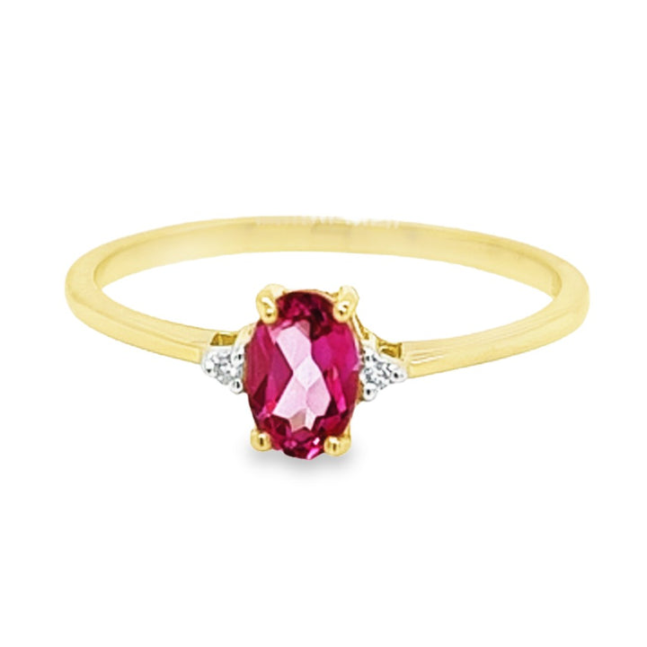 14 kt ring 6 pootschaton topaas