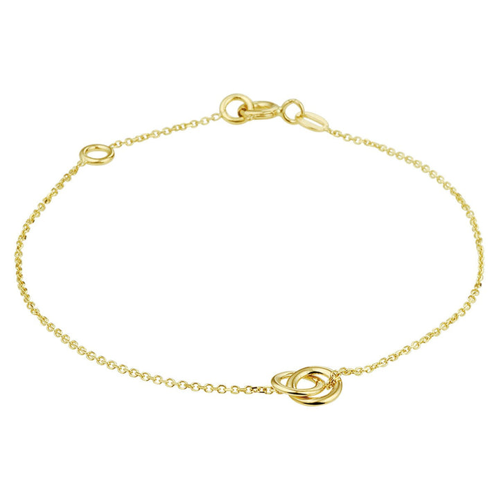 14 kt gouden armband rondjes 16 - 18 cm