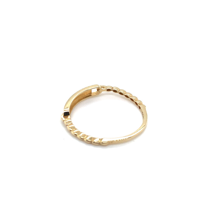 14 kt ring met plaatje en bolletjes 940104321000012