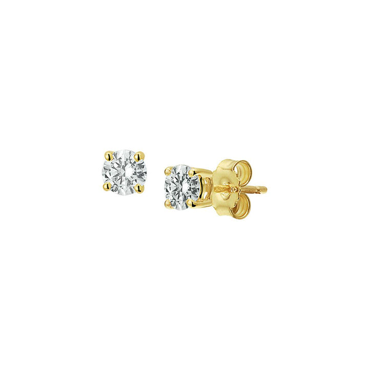 14 kt oorknoppen 4 mm zirkonia