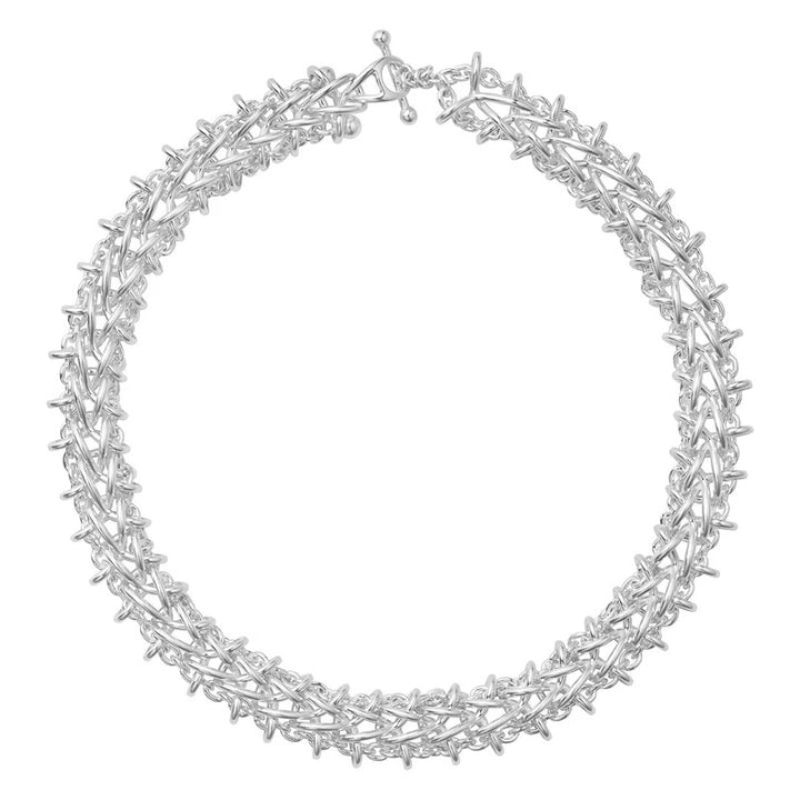 Georg Jensen - Weft Necklace 663C Silver Double Link size M/L