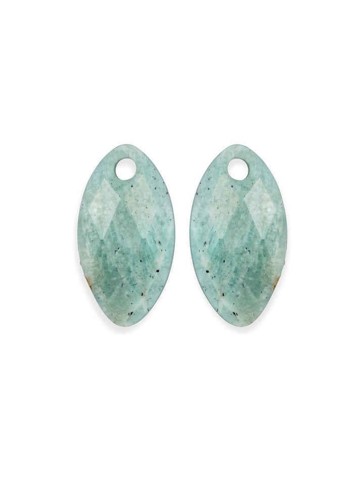 Earstones | Leaf - Rich Green Amazonite EAGEM57-FCLF-S