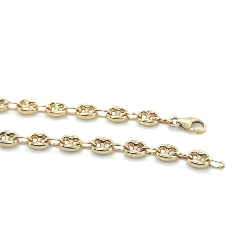 14 karaat geelgouden koffieboon armband 19,5 cm