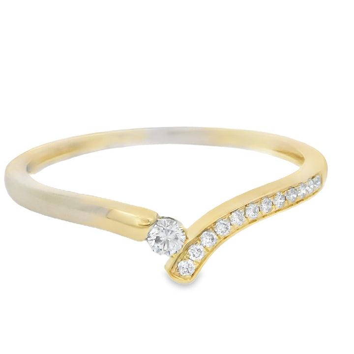 14 Karaat Geelgouden Diamanten Ring met Briljant