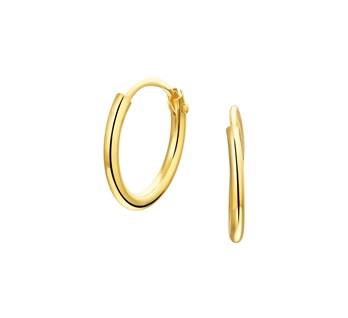 14 kt oorringen ronde buis 13 mm