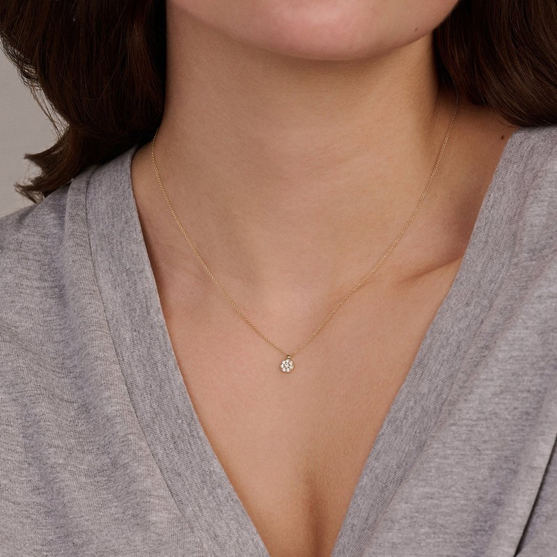 Blush 14k Geelgouden Collier met Pavé Zirkonia Hanger 3206YZI