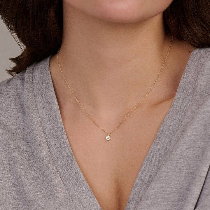Blush 14k Geelgouden Collier met Pavé Zirkonia Hanger 3206YZI