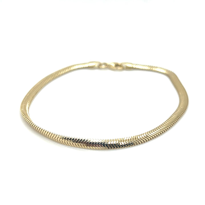 14 kt armband slang gewalst 3.5mm 19 cm