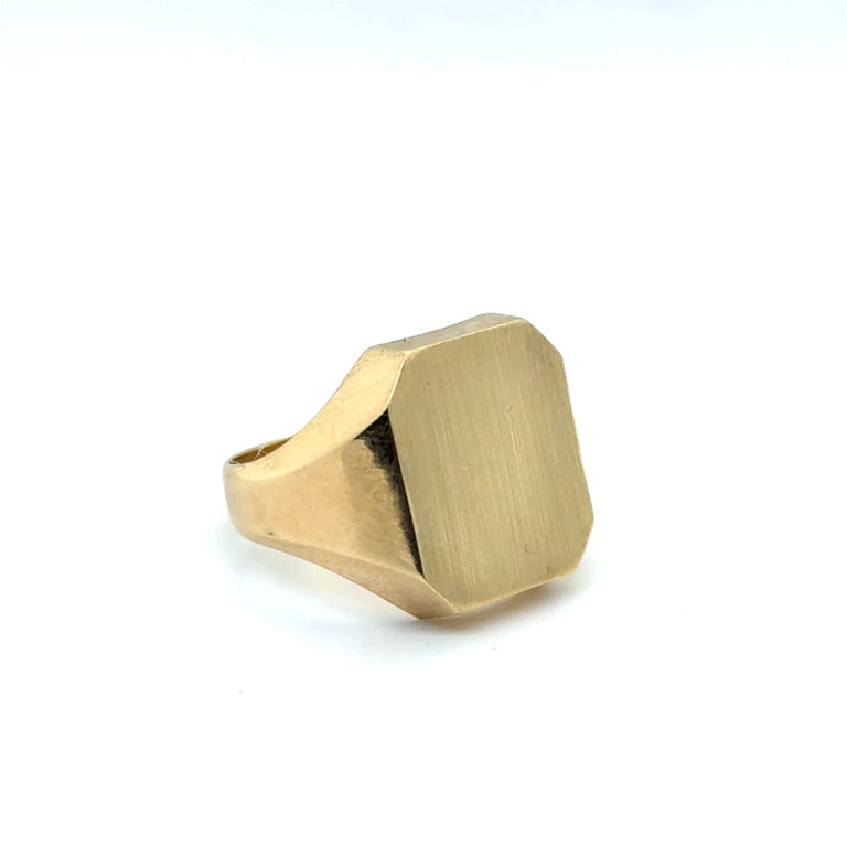 14 kt Geelgouden Achthoekige Zegelring – 18 × 15 mm