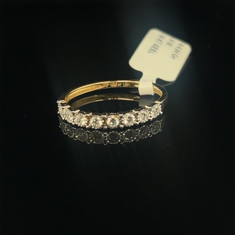 14 kt geel memoire ring ilusiezetting 0.24crt H/Si