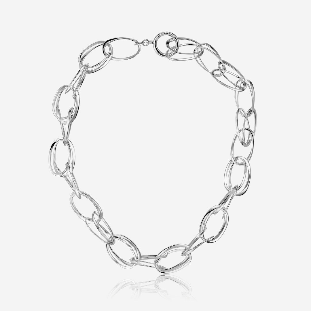 Pianegonda Scripta Collier – Zilveren Schakelketting 55 cm