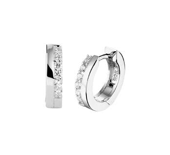 Zilveren oorringen zirkonia 12.5 mm
