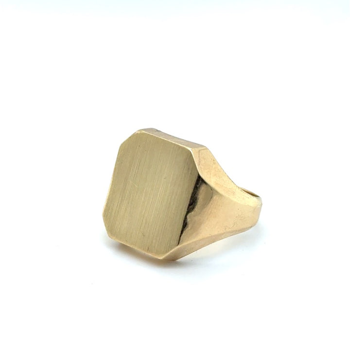 14 kt Geelgouden Achthoekige Zegelring – 18 × 15 mm
