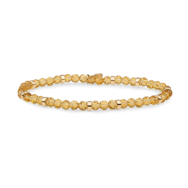 Bracelet | Light Gold Citrine Quartz Roundel Interstellar - Gold SBG-GEM65-MIX-RDL