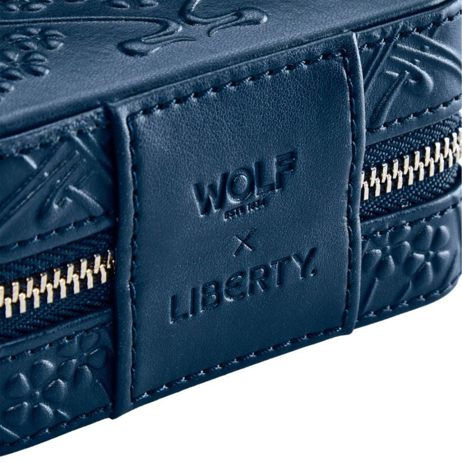 WOLF X LIBERTY Small Travel Jewellery Zip Case Navy – Ianthe 381317
