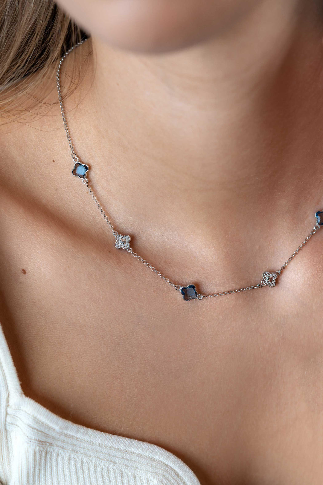 ZINZI zilveren schakel ketting met twee