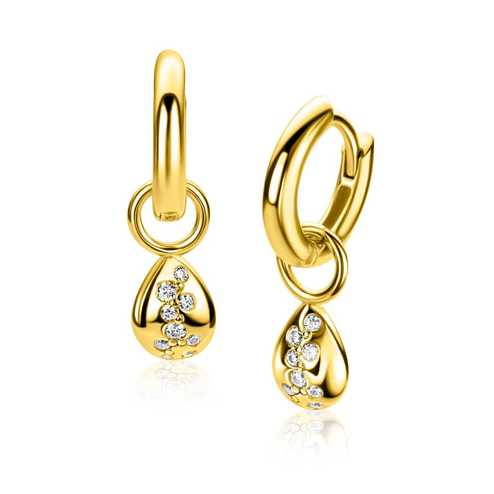 ZINZI Gold Plated Zilveren Oorbedels Druppelvorm ZICH2871