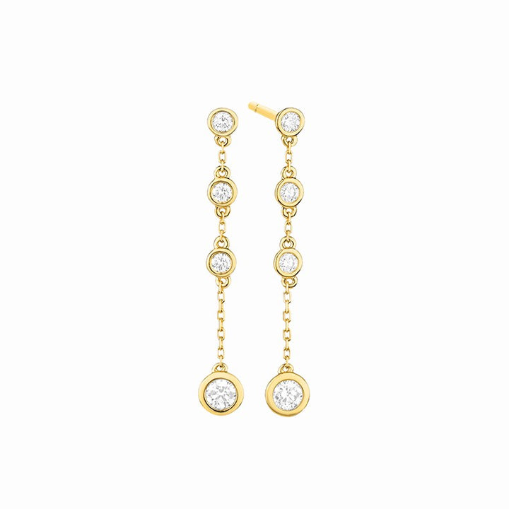 14 Karaat Gouden Vlinder Oorhangers met Diamanten 0,35 ct