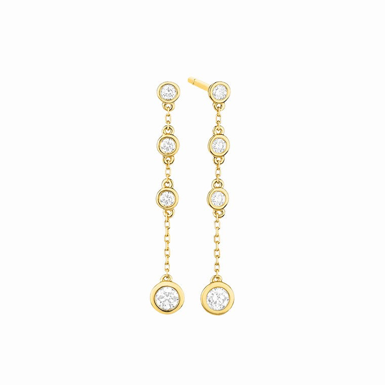 14 Karaat Gouden Vlinder Oorhangers met Diamanten 0,35 ct