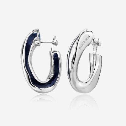 Pianegonda Amatum Hoop Earrings – 925 Sterling Zilver met Blauw Emaille PAME01