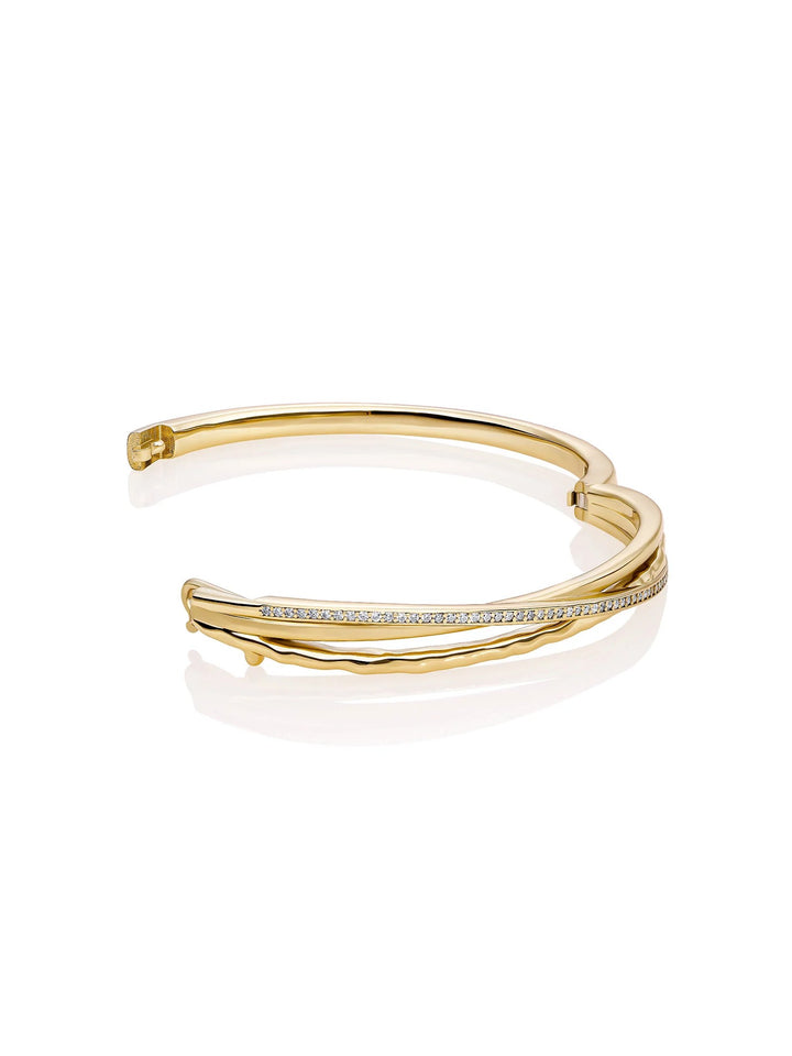 Sparkling Jewels Uneven Bangle Armband Gold Plated – SB-BAG-02-018
