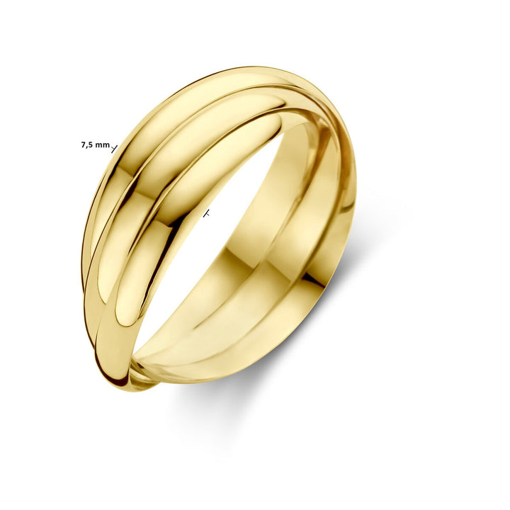 14k Geelgouden Trinity Ring 3 ringen door elkaar