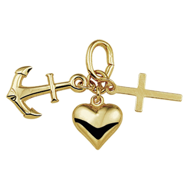 14 Karaat Geelgouden Hanger Geloof, Hoop en Liefde