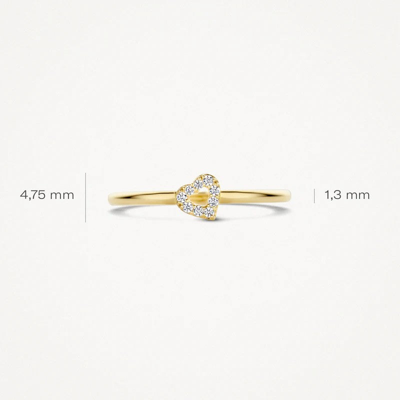 Ring 1231YZI - 14k Geelgoud met zirkonia maat 54