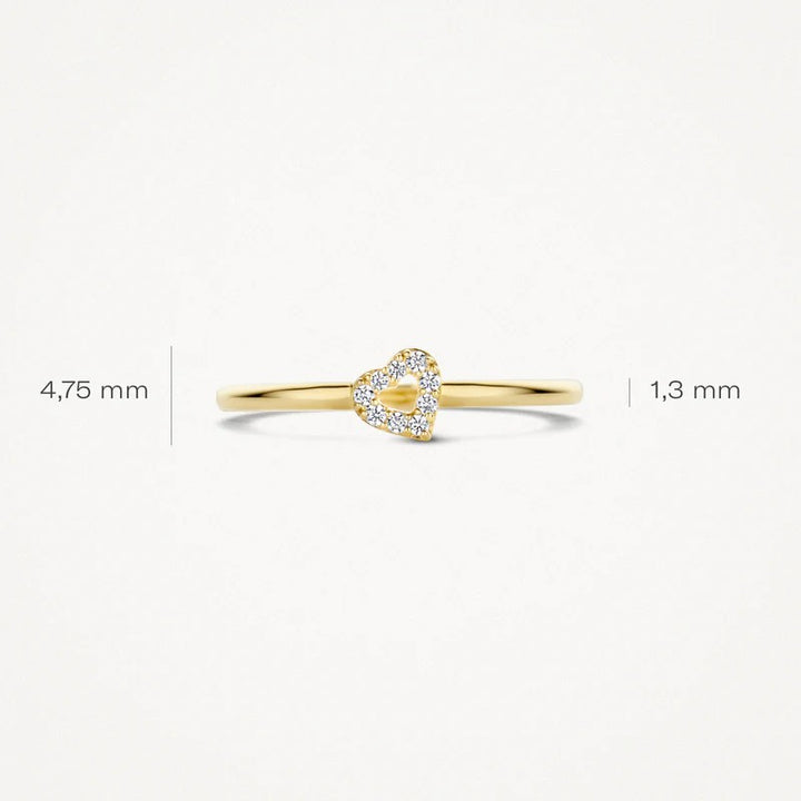 Ring 1231YZI - 14k Geelgoud met zirkonia maat 54
