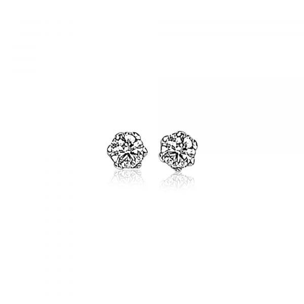 ZINZI zilveren oorknoppen 3,5mm zirconia wit chatonzetting ZIO1983