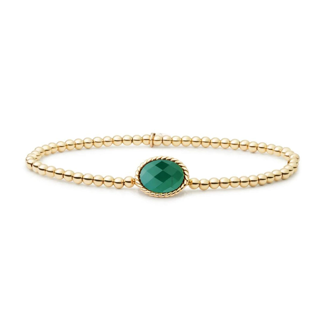 Bracelet | Gold - Green Onyx Twist SB-G-3MM-TG53