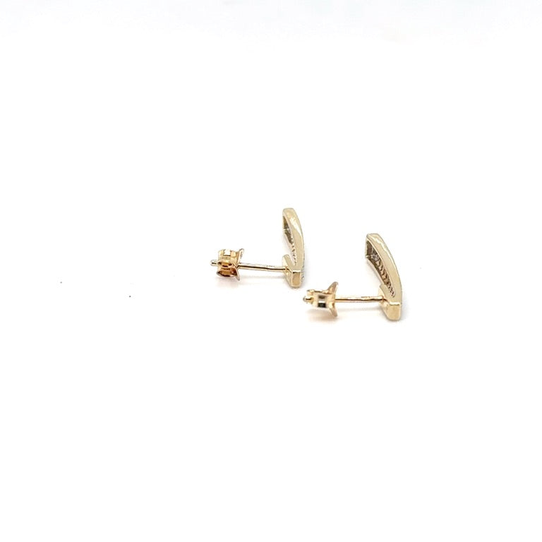 14 kt Gouden Oorstekers Pavé met Diamant
