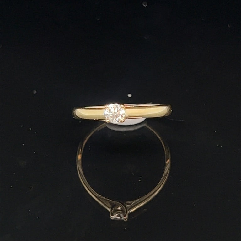 14 kt geelgoud met 1 x 0,20 ct diamant Tw/Si