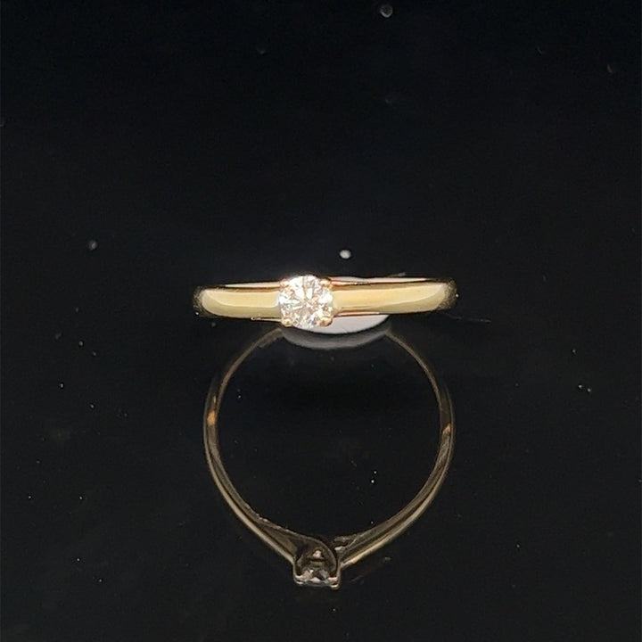 14 kt geelgoud met 1 x 0,20 ct diamant Tw/Si