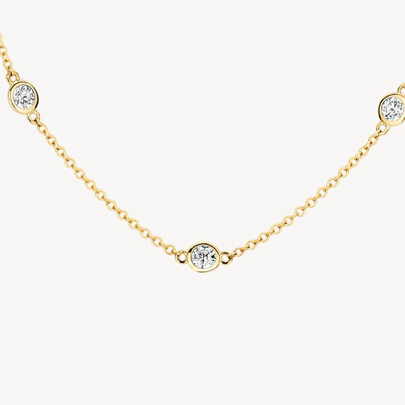 3172YZI Blush geelgouden collier zirconia