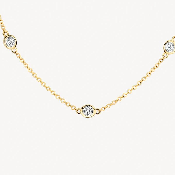 3172YZI Blush geelgouden collier zirconia