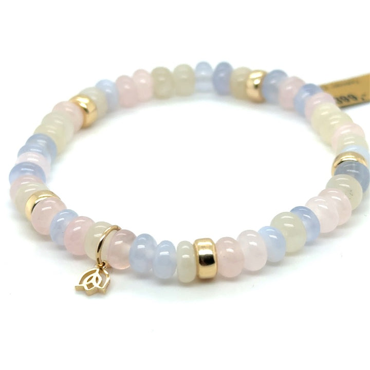 Y&amp;G Edelstenen Armband Chalcedoon SP0068 met 14 kt Gouden Beads