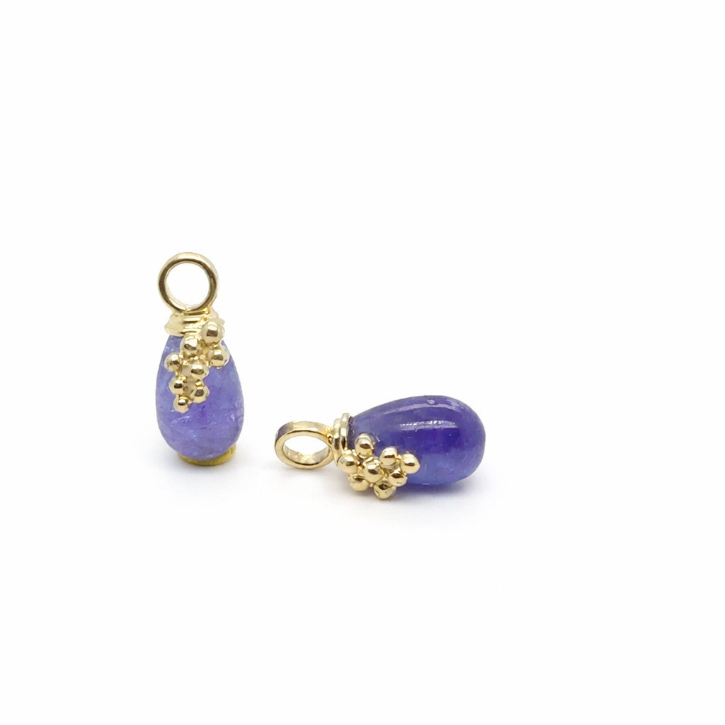 14 kt oorhangers druif Tanzaniet